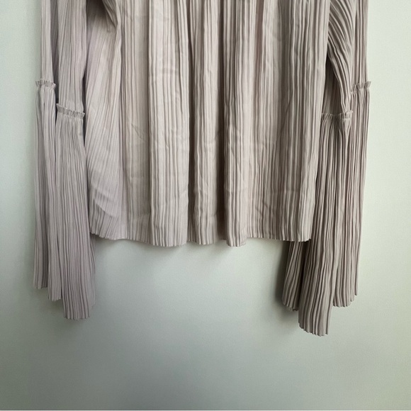 NWT A.L.C. Tessa Pleated Pullover Top Bell Sleeve Turtleneck Pink Tint Peasant - Picture 16 of 16